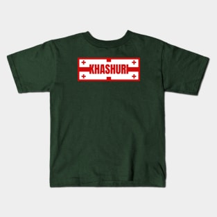 Khashuri City in Georgian Flag Design Kids T-Shirt